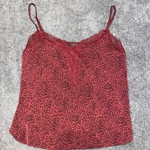 Cheetah Print Blouse with Lace Trim